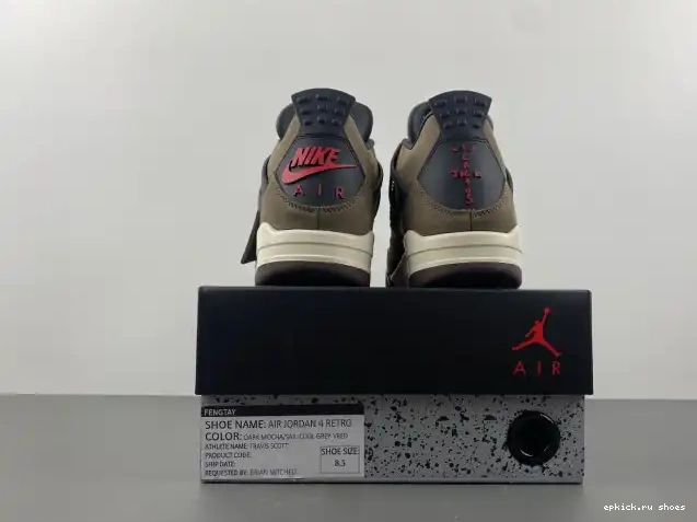 Rep Retro Jordan 4 Scott Air Travis AJ4-882335 x Brown TS 0417